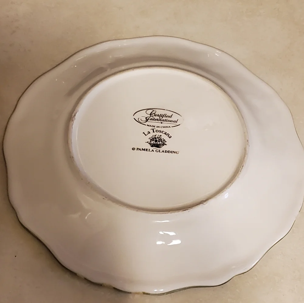 Certified International La Toscana dessert/salad plate pears and currants